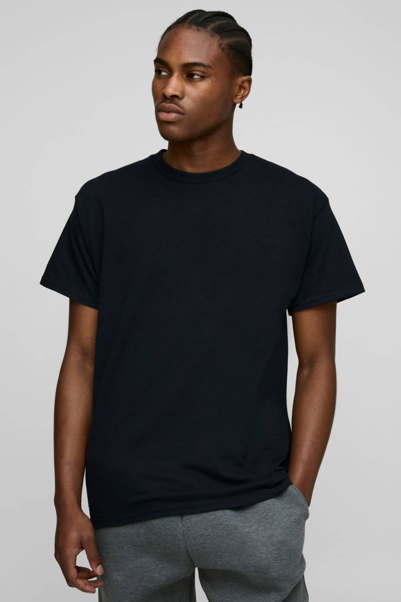 Man Basic Rundhals T-Shirt - Schwarz - S, Schwarz von boohooman