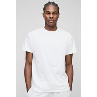 Man Basic Rundhals T-Shirt - Weiß - S, Weiß von boohooman
