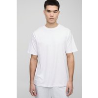 Man Basic Rundhals T-Shirt - Weiß - S, Weiß von boohooman