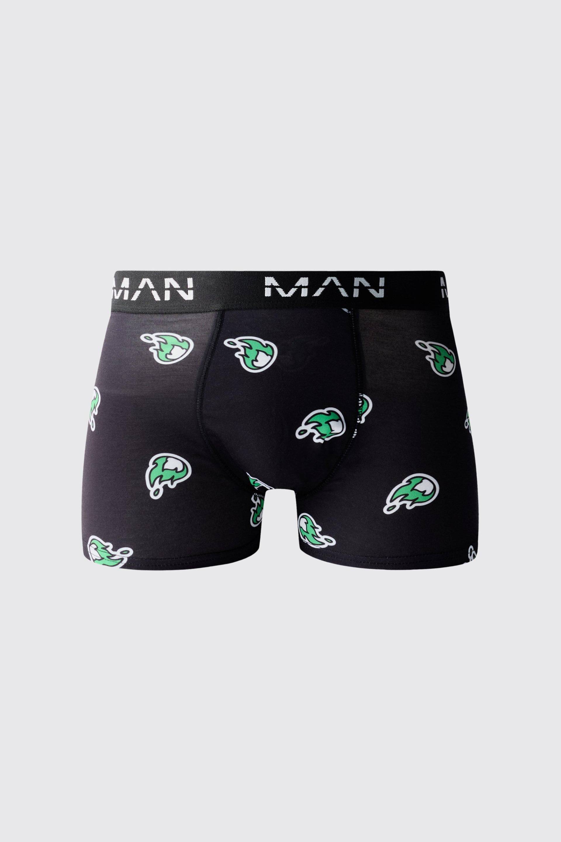 Man Boxershorts mit Flammen-Print - Mehrfarbig - S, Mehrfarbig Man Boxershorts mit Flammen-Print - Mehrfarbig - S, Mehrfarbig von boohooman