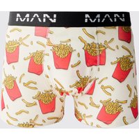 Man Boxershorts mit French Fries Print von boohooman