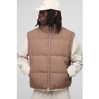 Kastige Man Steppweste mit Trichterkragen - Braun - XS, Braun Kastige Man Steppweste mit Trichterkragen - Braun - XS, Braun von boohooman