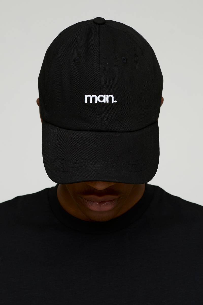 Kappe mit Man-Logo - Schwarz - ONE SIZE, Schwarz von boohooman