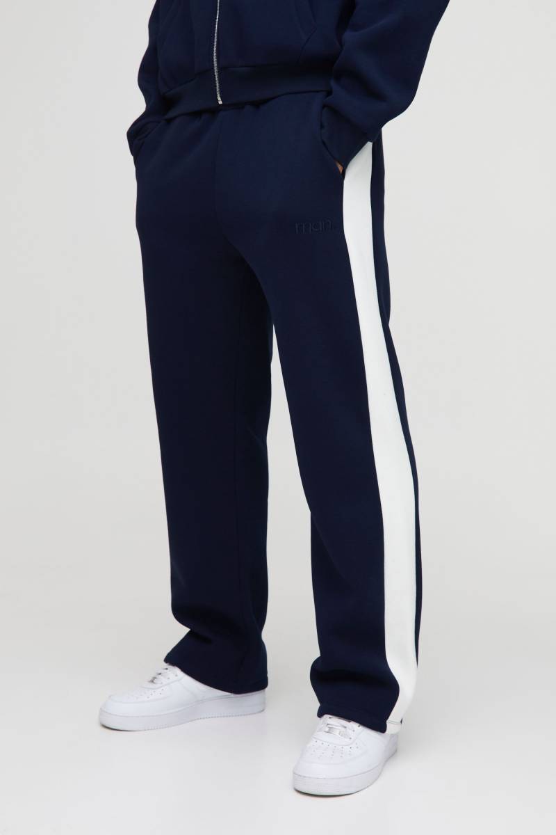 Man Colorblock Jogginghose mit geradem Bein - Blau - S, Blau von boohooman
