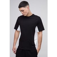Man Colorblock T-Shirt - Schwarz - S, Schwarz von boohooman