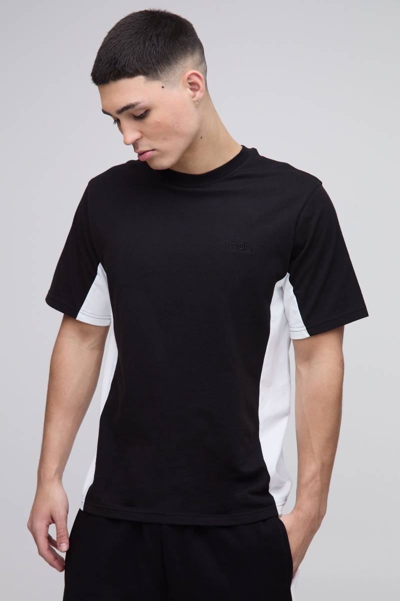 Man Colorblock T-Shirt - Schwarz - XS, Schwarz Man Colorblock T-Shirt - Schwarz - XS, Schwarz von boohooman