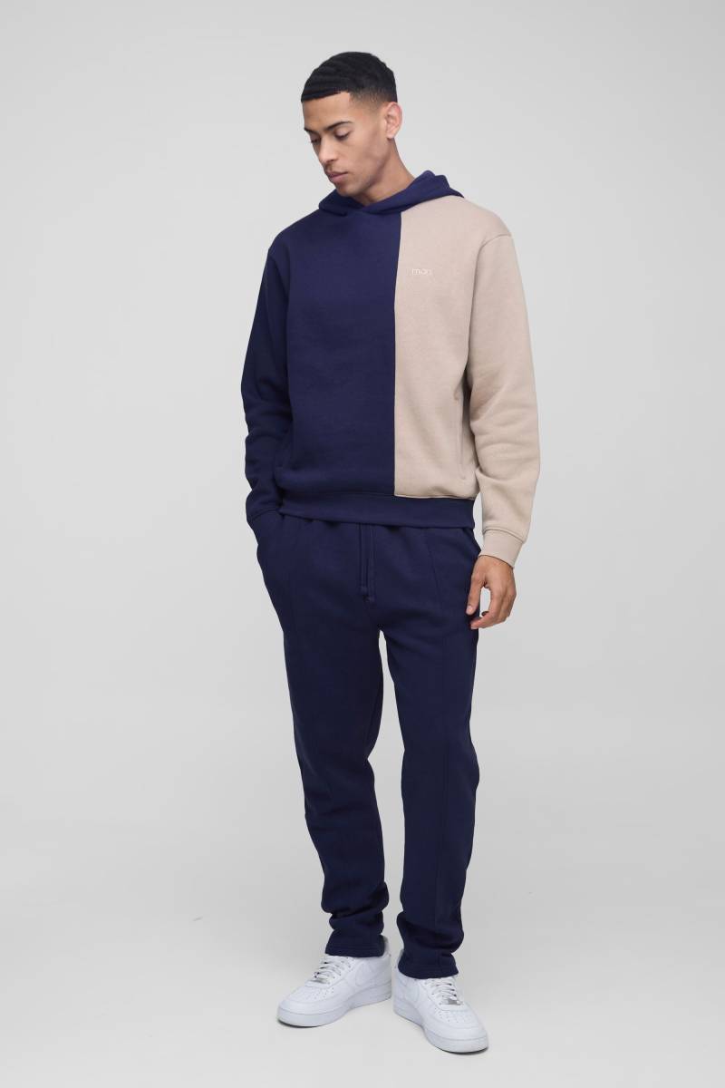 Man Colorblock Trainingsanzug mit Kapuze - Blau - XS, Blau Man Colorblock Trainingsanzug mit Kapuze - Blau - XS, Blau von boohooman