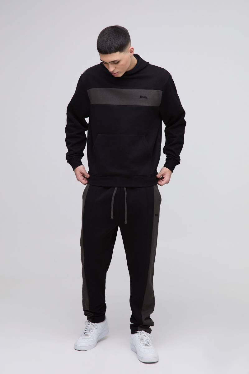 Man Colorblock Trainingsanzug mit Kapuze - Schwarz - XS, Schwarz Man Colorblock Trainingsanzug mit Kapuze - Schwarz - XS, Schwarz von boohooman
