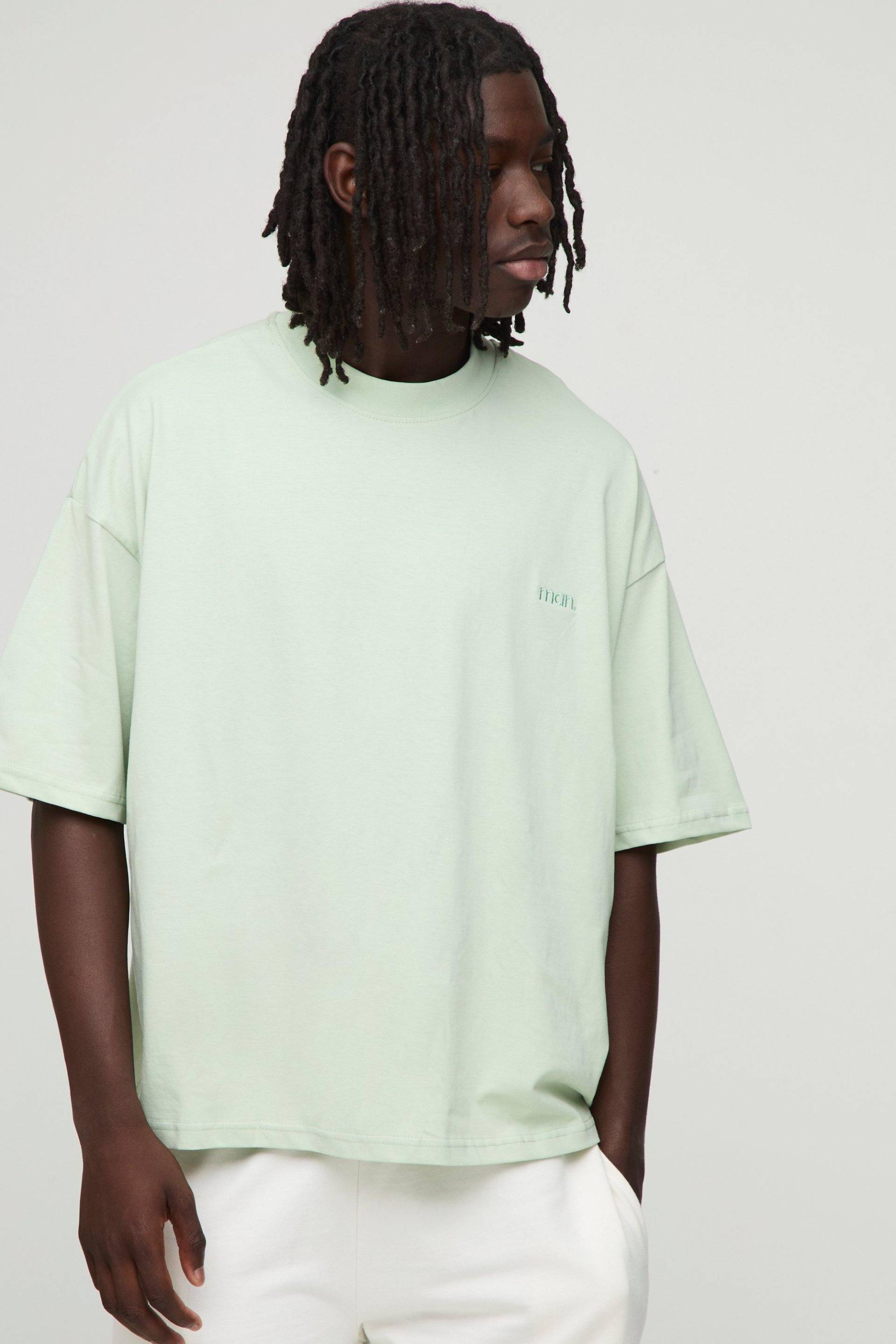 Man Kastiges Oversize T-Shirt - Grün - XL, Grün Man Kastiges Oversize T-Shirt - Grün - XL, Grün von boohooman