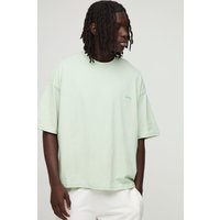 Man Kastiges Oversize T-Shirt - Grün - XS, Grün von boohooman