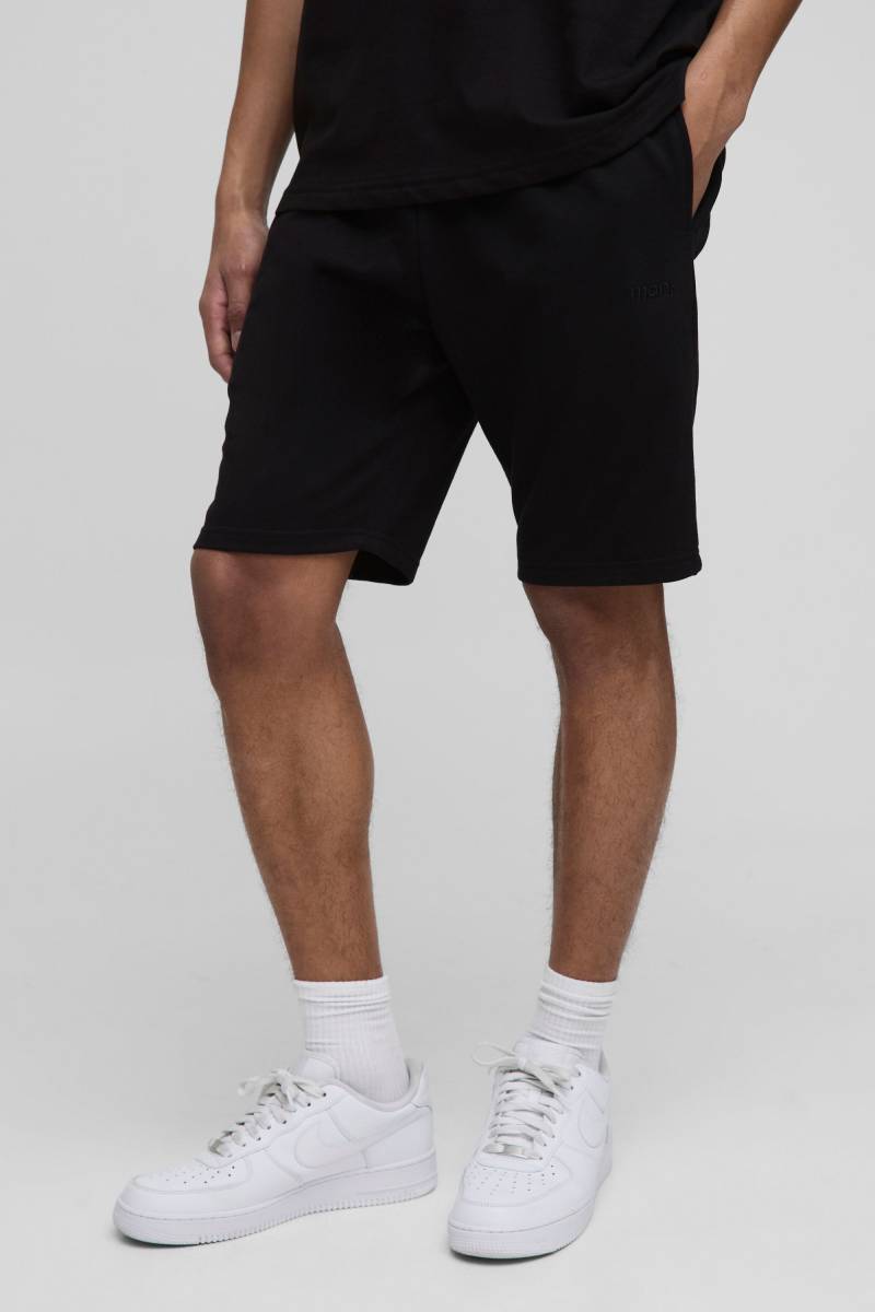 Man Mittellange Slim-Fit Shorts - Schwarz - XS, Schwarz Man Mittellange Slim-Fit Shorts - Schwarz - XS, Schwarz von boohooman