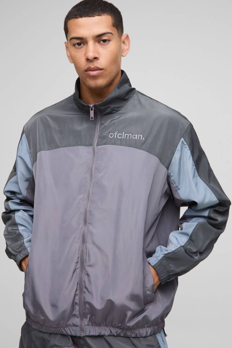Man Nylon Colorblock Jacke von boohooman