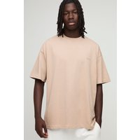 Man Oversize Rundhals T-Shirt - Braun - XL, Braun von boohooman