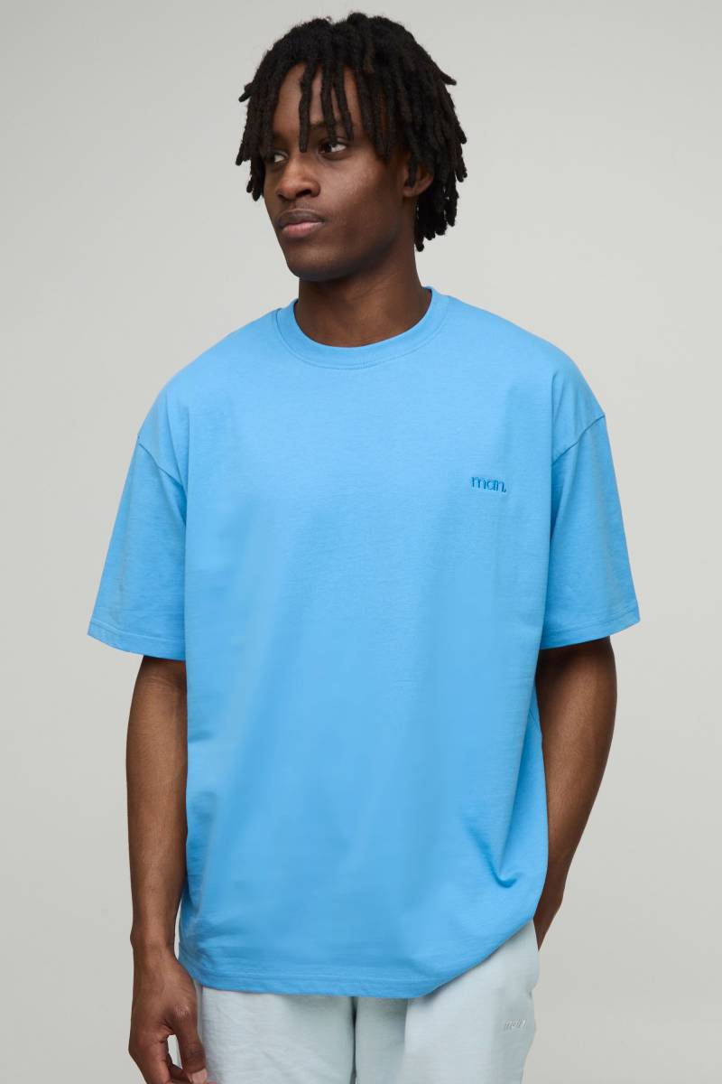 Man Oversize Rundhals T-Shirt - Grau - XL, Grau von boohooman