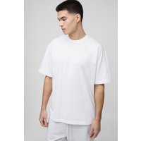 Man Oversize Rundhals T-Shirt - Weiß - L, Weiß von boohooman