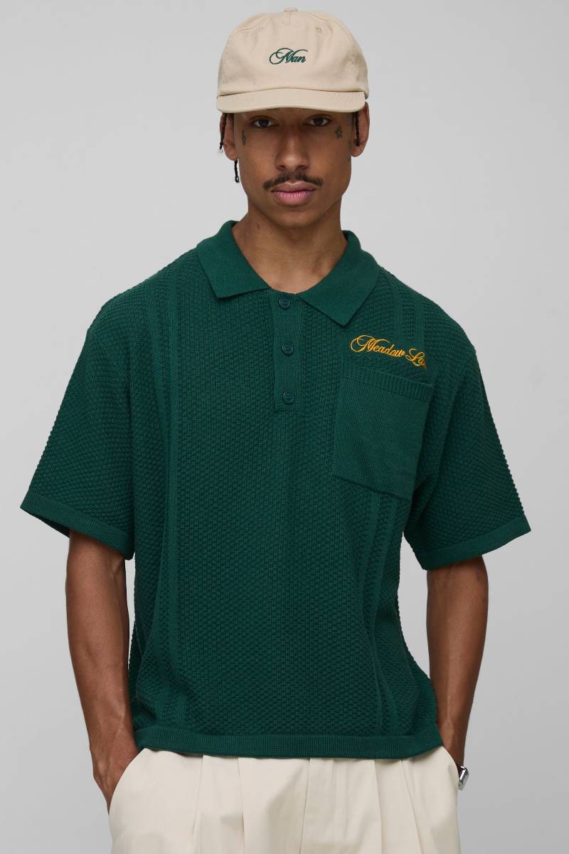Kastiges Oversize Man Poloshirt - Grün - XS, Grün Kastiges Oversize Man Poloshirt - Grün - XS, Grün von boohooman