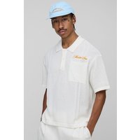 Kastiges Oversize Man Poloshirt - Weiß - M, Weiß von boohooman