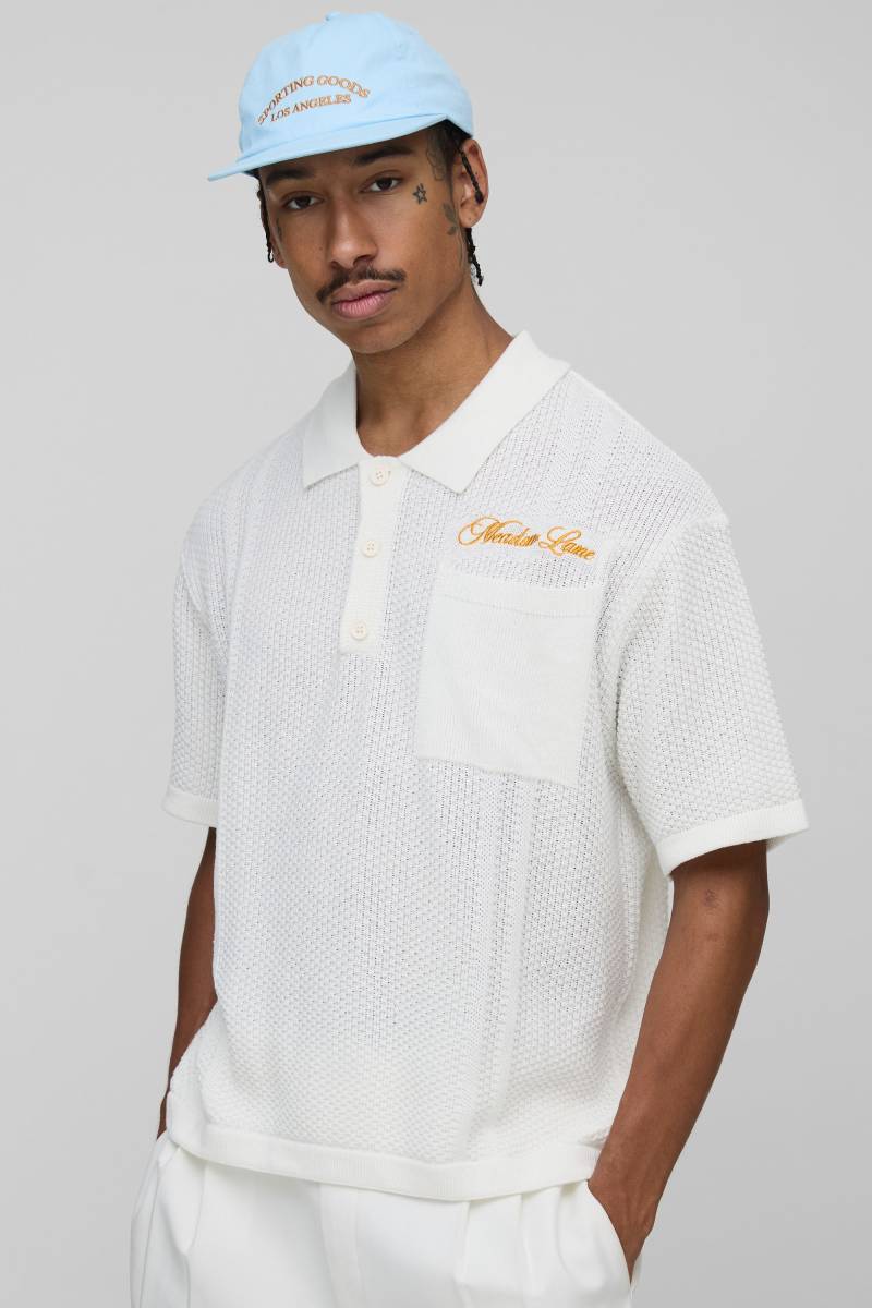 Kastiges Oversize Man Poloshirt - Weiß - XS, Weiß von boohooman