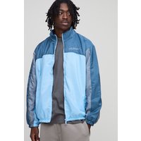 Man Nylon Colorblock Jacke - Blau - XS, Blau Man Nylon Colorblock Jacke - Blau - XS, Blau von boohooman