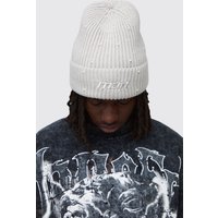 Man Rhinestone Embellished Beanie - Grau - ONE SIZE, Grau von boohooman