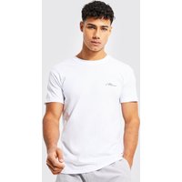 Man Signature T-Shirt mit Print - Weiß - XS, Weiß Man Signature T-Shirt mit Print - Weiß - XS, Weiß von boohooman