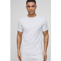Man Slim-Fit Basic T-Shirt - Grau - XS, Grau von boohooman