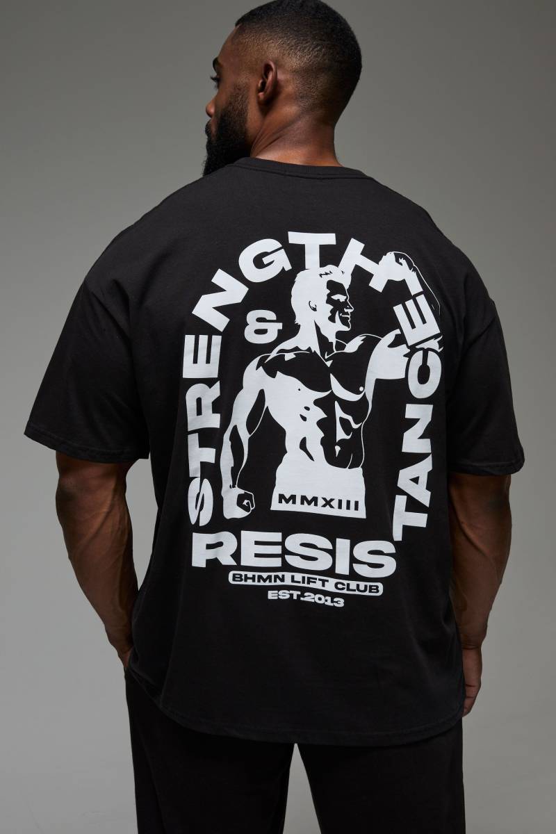 Man Strength Active & Recyceltes Oversize T-Shirt - Schwarz - XS, Schwarz von boohooman