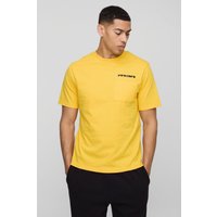 Man T-Shirt mit Taschen-Detail - Gelb - M, Gelb Man T-Shirt mit Taschen-Detail - Gelb - M, Gelb von boohooman