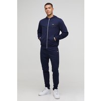 Man Trainingsanzug mit Kapuze und Reißverschluss - Blau - XS, Blau Man Trainingsanzug mit Kapuze und Reißverschluss - Blau - XS, Blau von boohooman