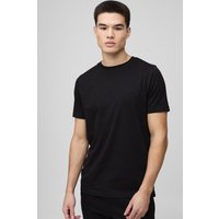 Man. Slim-Fit Basic T-Shirt - Schwarz - M, Schwarz von boohooman