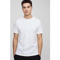 Man. Slim-Fit Basic T-Shirt - Weiß - M, Weiß von boohooman