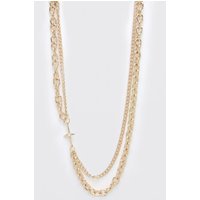 Mehrlagige Kette mit Kreuz von boohooman