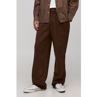 Melton Hose mit geradem Bein - Braun - XS, Braun Melton Hose mit geradem Bein - Braun - XS, Braun von boohooman