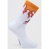 Mens 1er-Pack Socken mit Flammen-Print - Mehrfarbig - ONE SIZE, Mehrfarbig von boohooman