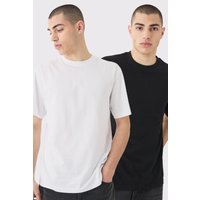 Mens 2 Pack Basic T-shirt - Mehrfarbig - XL, Mehrfarbig von boohooman