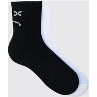 Mens 2 Pack Chain Graphic Socks - Mehrfarbig - ONE SIZE, Mehrfarbig von boohooman