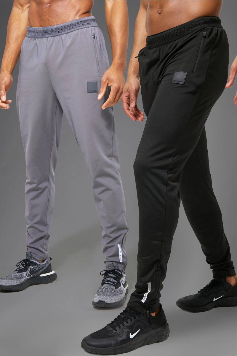 2er-Pack Man Active Gym Performance Jogginghose - Mehrfarbig - XXL, Mehrfarbig von boohooman
