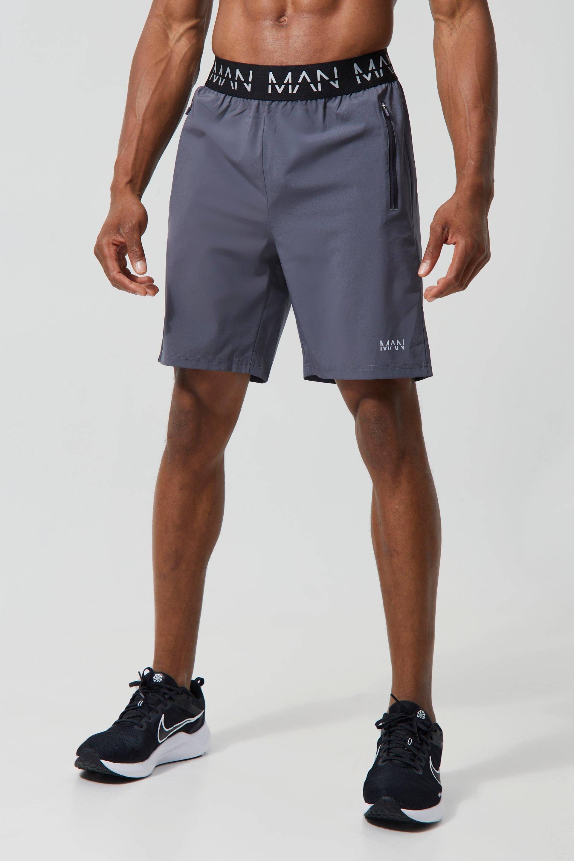2er-Pack Man Active Gym Shorts mit Reißverschluss-Taschen - Mehrfarbig - XXL, Mehrfarbig von boohooman