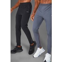 Mens 2er-Pack Man Active Jogginghosen - Schwarz - XL, Schwarz von boohooman