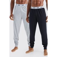 Mens 2er-Pack Man Loungewear-Jogginghose - Mehrfarbig - L, Mehrfarbig von boohooman