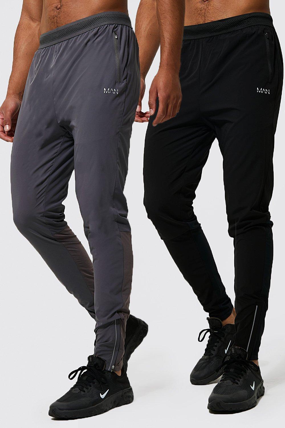 Mens 2er-Pack Tall Man Active Jogginghose - Schwarz - S, Schwarz von boohooman