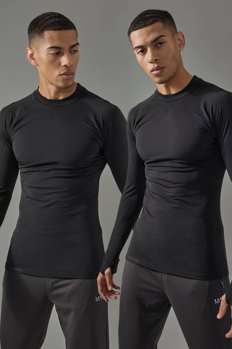 2er-Pack hochgeschlossene Man Active Basic-Jacke - Schwarz - L, Schwarz 2er-Pack hochgeschlossene Man Active Basic-Jacke - Schwarz - L, Schwarz von boohooman