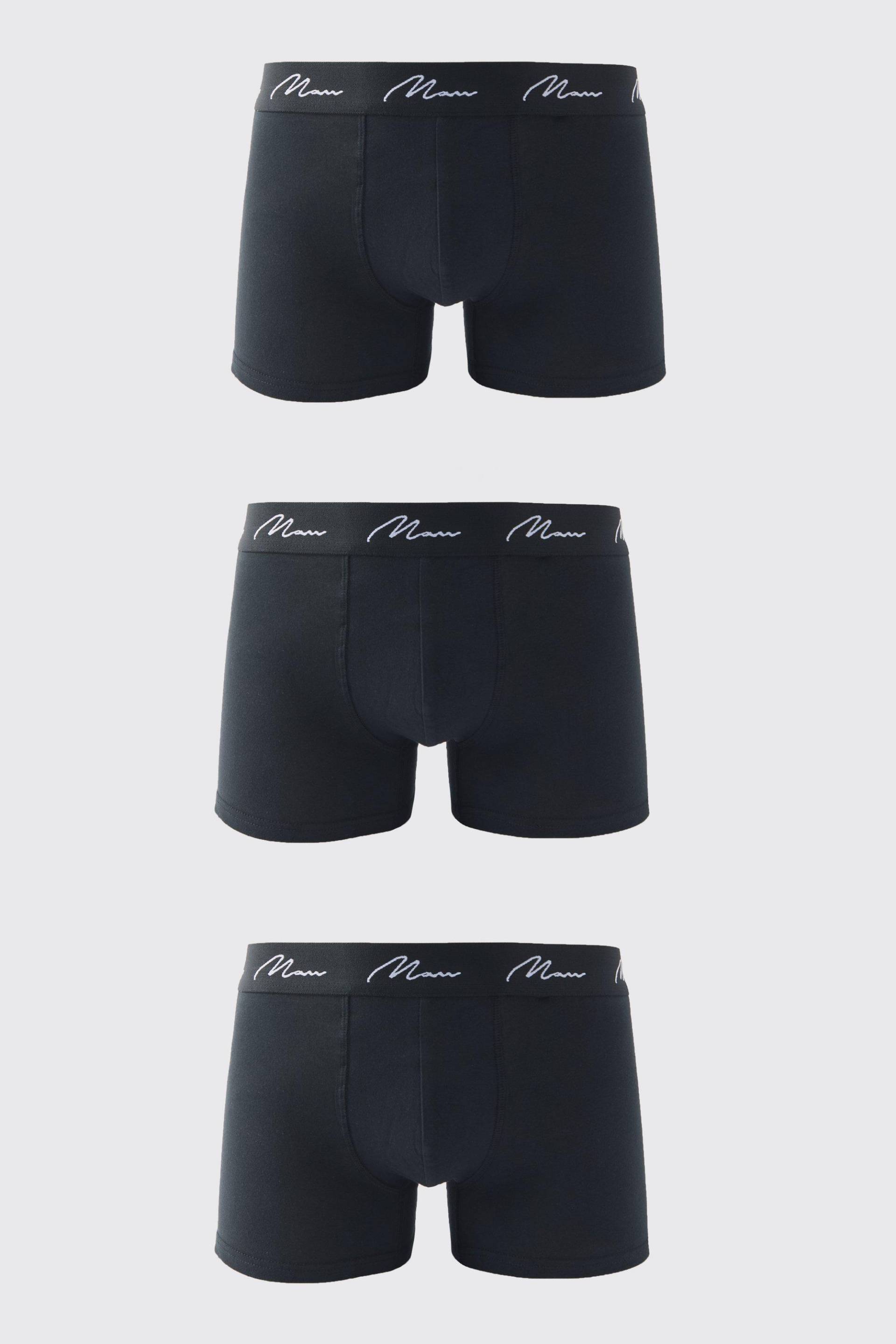 3er-Pack Man Signature Boxershorts - Schwarz - S, Schwarz 3er-Pack Man Signature Boxershorts - Schwarz - S, Schwarz von boohooman