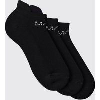 Mens 3er-Pack Man Active Trainer-Socken mit Geschenkbox - Schwarz - ONE SIZE, Schwarz von boohooman