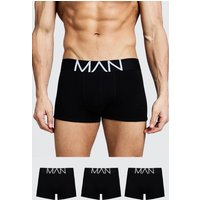 3er-Pack Man Boxershorts - schwarz - M, schwarz von boohooman