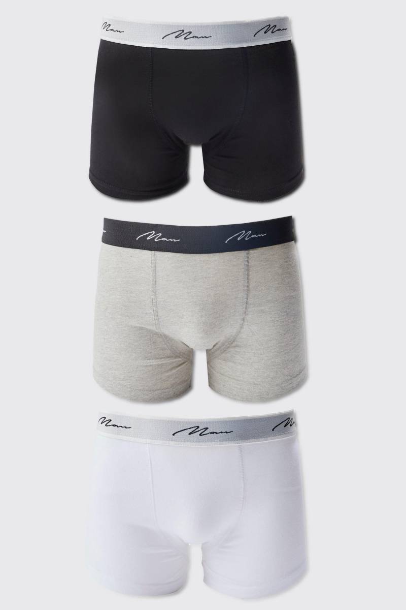 3er-Pack Man Signature Boxershorts - Mehrfarbig - M, Mehrfarbig von boohooman