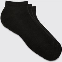 Mens 3er-Pack einfache Sneaker-Socken - Schwarz - ONE SIZE, Schwarz von boohooman