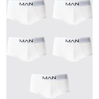 Mens 5er-Pack Man-Dash Boxershorts - Weiß - XL, Weiß von boohooman