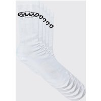 Mens 5 Pack Man Logo Sports Socks - Schwarz - ONE SIZE, Schwarz von boohooman