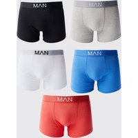 Mens 5er-Pack Man Boxershorts - Mehrfarbig - M, Mehrfarbig von boohooman